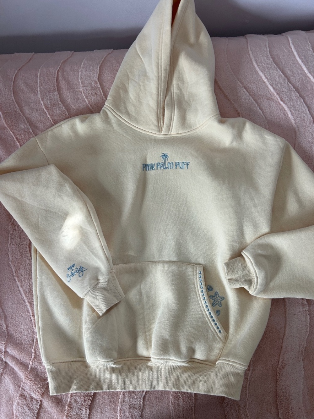 Pink Palm Puff Hoodie